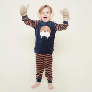 Boys velours set navy