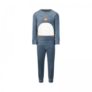 Boys velours set Faded blue