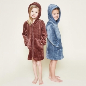 Kids bathrobe Steel blue