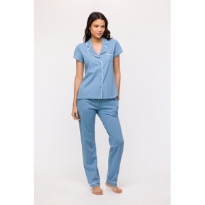 Dames pyjama, korte mouwen 818 blauw