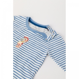 Baby jongenspyjama, lange mouw 921 blauw-witte