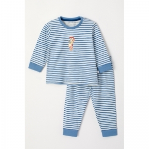 Baby jongenspyjama, lange mouw 921 blauw-witte