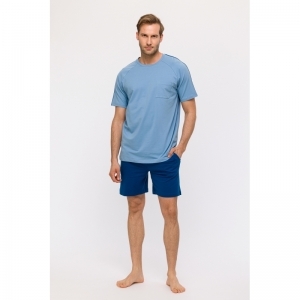 Herenpyjama, korte mouwen 818 blauw