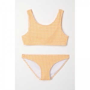 Meisjes bikini 946 oranje ruit