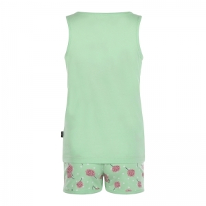 Girls singlet short set soft green