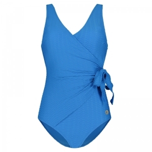 Swimsuit v-neck padded 5062 Blue snake