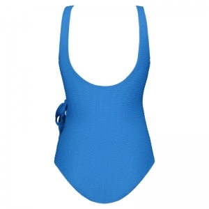 Swimsuit v-neck padded 5062 Blue snake