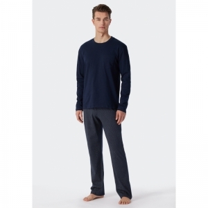 Herenpyjama, lange mouwen 800 blauw