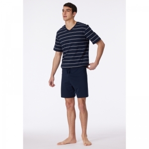 Schiesser herenpyjama 803 donkerblauw