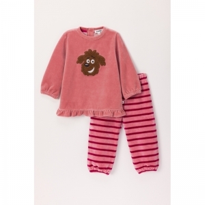 Baby meisjespyjama in velours 415 zachtroos