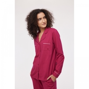 Dames pyjama, doorknoop 357 framboos-ro