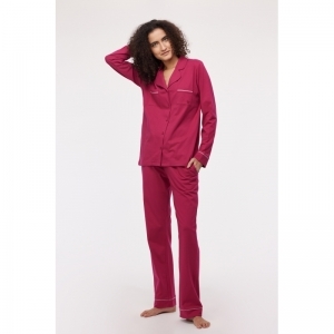 Dames pyjama, doorknoop 357 framboos-ro