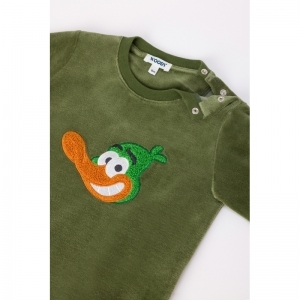 Babyjongenspyjama in velours 753 kakigroen