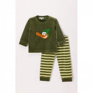 Babyjongenspyjama in velours 753 kakigroen