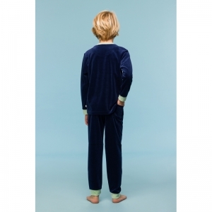 Jongenspyjama in velours 889 donkerblauw