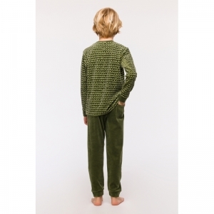 Jongenspyjama in velours 947 groene golf