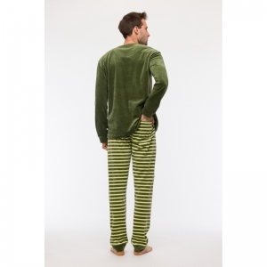 Herenpyjama in velours 753 kakigroen