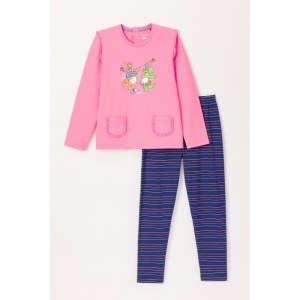 Meisjes pyjama, lange mouwen 453 roze