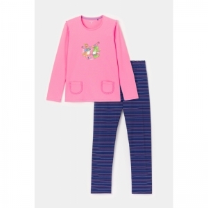 Dames pyjama, lange mouwen 453 roze