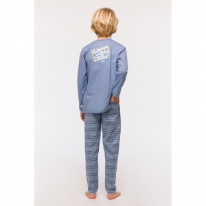 Jongenspyjama, lange mouwen 813 jeansblauw