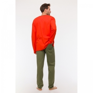 Heren pyjama, lange mouwen 403 rood