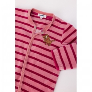 Kruippakje in velours 926 roze streep
