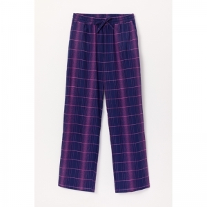 Damespyjama in flanel 938 blauw met r