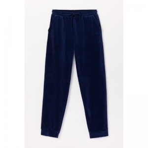 Herenpyjama in warm velours 927 blauwe stre