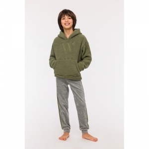 Homewear set: sweater en broek 753 kakigroen