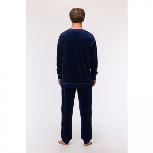 Jongenspyjama in velours 889 donkerblauw
