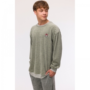 Jongenspyjama in velours 931 groen-grijz