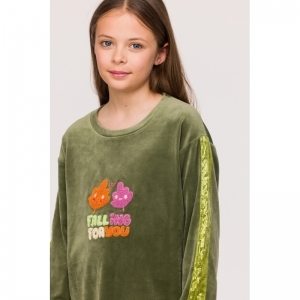 Slaapkleedje in velours 753 kakigroen