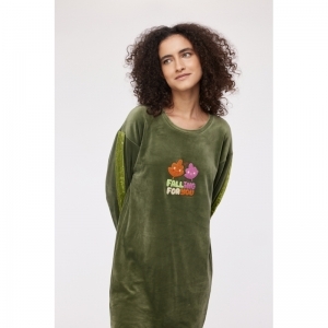 Slaapkleedje in velours 753 kakigroen