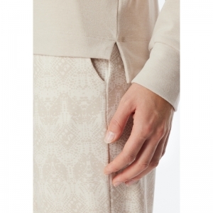 Dames pyjama, lange mouwen 409 beige