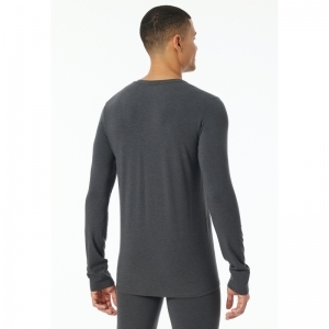 Shirt lange mouwen warm donker 214 donkergrijs