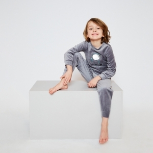 Boys velours set Grey