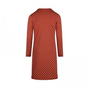 Women sleepshirt - collar Brique red