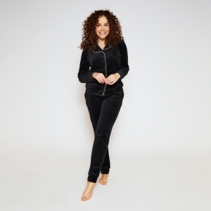 Women velours set Black
