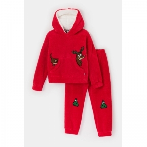 Homewear set in fleece 464 rood