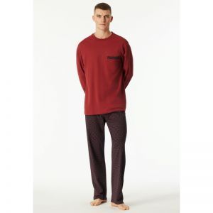Herenpyjama, lange mouwen 507 dunkelrot