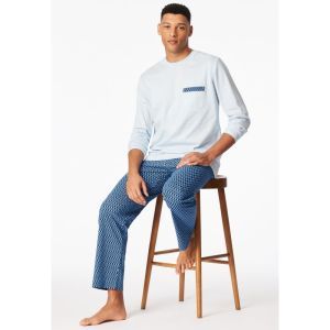 Herenpyjama lange mouwen 805 lichtblauw