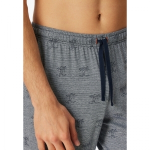 Herenpyjama, lange mouwen 804 nachtblau