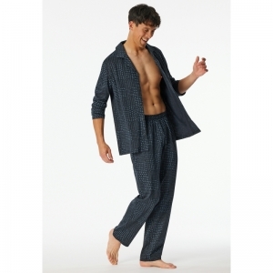 Herenpyjama, lange mouwen 207 graphit
