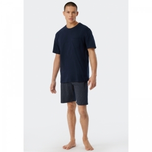 Herenpyjama, korte mouwen 800 blauw