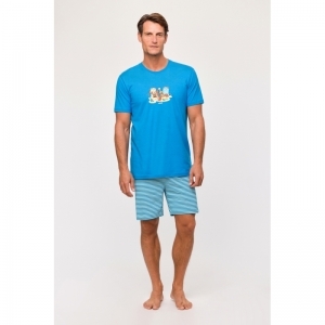 Herenpyjama, korte mouwen 845 blauw