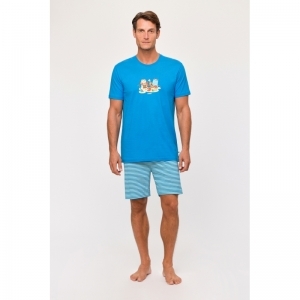Herenpyjama, korte mouwen 845 blauw
