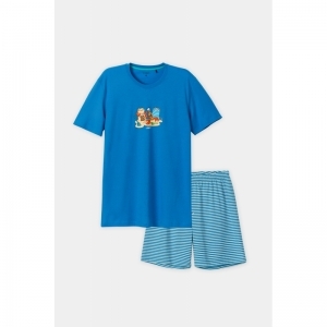 Herenpyjama, korte mouwen 845 blauw