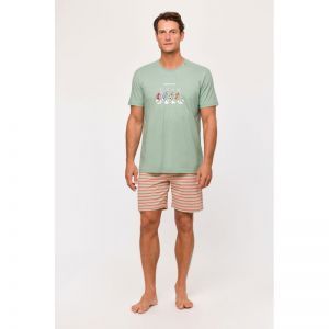 Herenpyjama, korte mouwen 751 groen