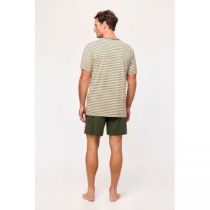 Herenpyjama korte mouwen 927 beige stree