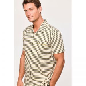 Herenpyjama korte mouwen 927 beige stree